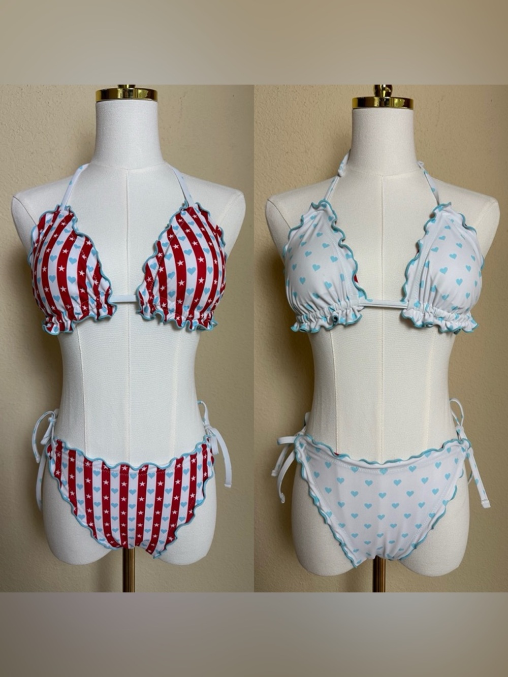 NWOT Reversible American Coquette Triangle Bikini